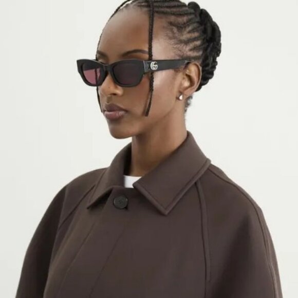 Gucci GG1954SA 001 Cat Eye Sunglasses - Shiny Black/Grey main image 8